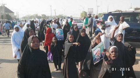 free zakzaky protest by children in Kano